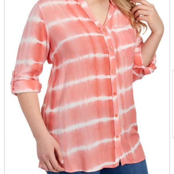 🌟HP🌟VELVET HEART Women's Plus Size Tie Dye Shirt - Picture 11 of 12